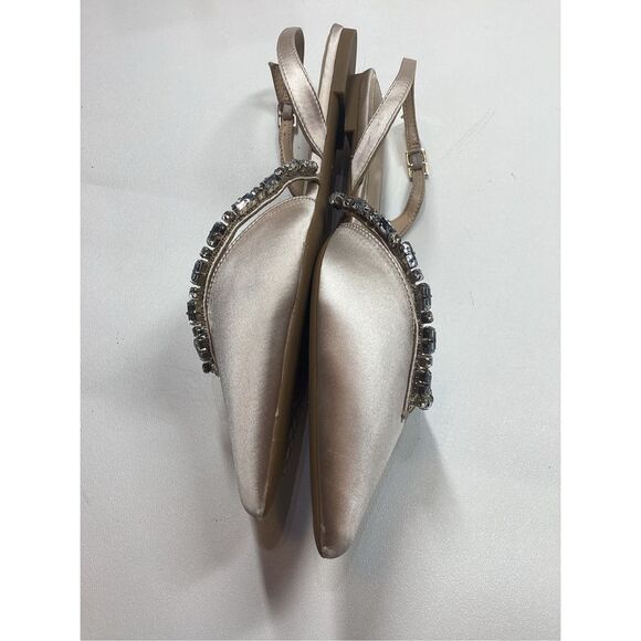 Jewel Badgley Mischka  camden pointed toe slingback flatsin rose gold - Picture 7 of 13